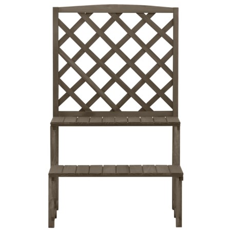 vidaXL Blumentreppe mit Rankgitter Grau 70x42x115cm Massivholz Tanne