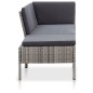 3-tlg. Garten-Lounge-Set mit Auflagen Poly Rattan Grau 3-tlg. Garten-Lounge-Set mit Auflagen Poly Rattan Grau