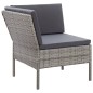 3-tlg. Garten-Lounge-Set mit Auflagen Poly Rattan Grau 3-tlg. Garten-Lounge-Set mit Auflagen Poly Rattan Grau