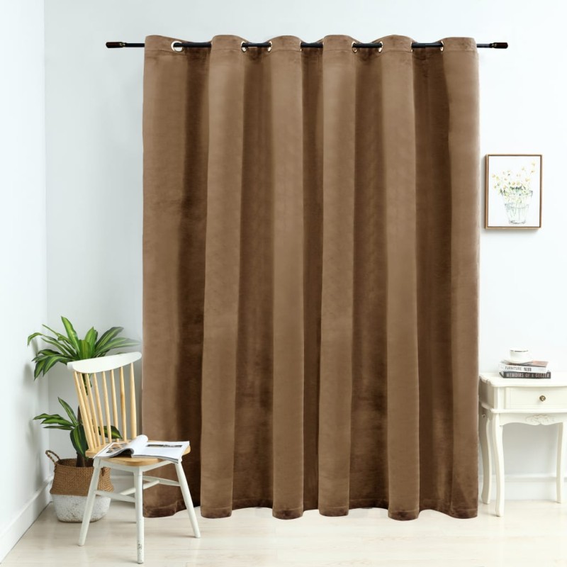 vidaXL Verdunkelungsvorhang mit Metallösen Samt Beige 290 x 245 cm vidaXL Verdunkelungsvorhang mit Metallösen Samt Beige 290 x 245 cm