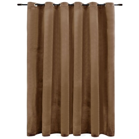 vidaXL Verdunkelungsvorhang mit Metallösen Samt Beige 290 x 245 cm