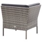 3-tlg. Garten-Lounge-Set mit Auflagen Poly Rattan Grau 3-tlg. Garten-Lounge-Set mit Auflagen Poly Rattan Grau