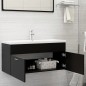 vidaXL Waschbeckenunterschrank Schwarz 100x38,5x46 cm Holzwerkstoff vidaXL Waschbeckenunterschrank Schwarz 100x38,5x46 cm Holzwerkstoff