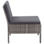 3-tlg. Garten-Lounge-Set mit Auflagen Poly Rattan Grau 3-tlg. Garten-Lounge-Set mit Auflagen Poly Rattan Grau