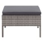 3-tlg. Garten-Lounge-Set mit Auflagen Poly Rattan Grau 3-tlg. Garten-Lounge-Set mit Auflagen Poly Rattan Grau