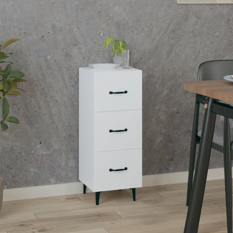 vidaXL Sideboard Weiß 34,5x34x90 cm Holzwerkstoff vidaXL Sideboard Weiß 34,5x34x90 cm Holzwerkstoff
