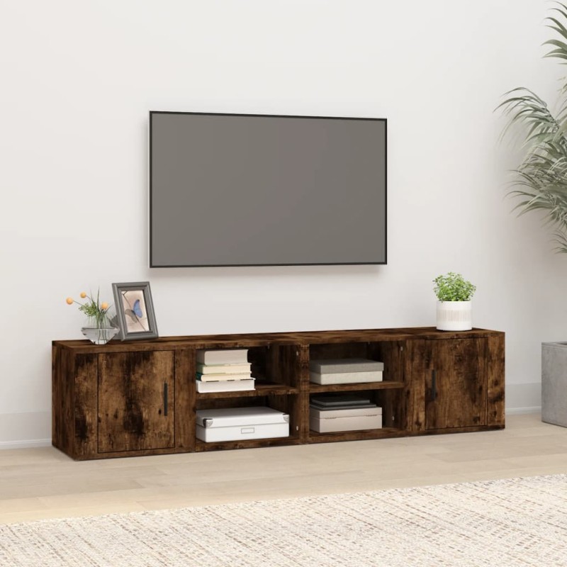 vidaXL TV-Schränke 2 Stk. Räuchereiche 80x31,5x36 cm Holzwerkstoff vidaXL TV-Schränke 2 Stk. Räuchereiche 80x31,5x36 cm Holzwerkstoff