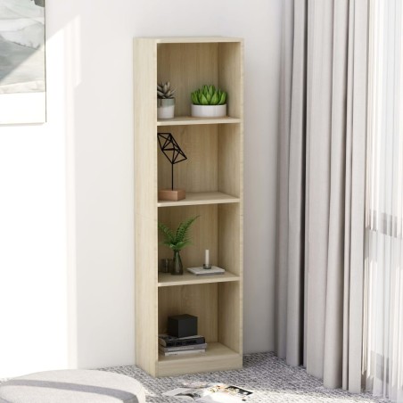 vidaXL Bücherregal 4 Fächer Sonoma-Eiche 40x24x142 cm Holzwerkstoff