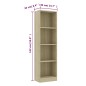 vidaXL Bücherregal 4 Fächer Sonoma-Eiche 40x24x142 cm Holzwerkstoff vidaXL Bücherregal 4 Fächer Sonoma-Eiche 40x24x142 cm Holzwerkstoff