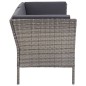 6-tlg. Garten-Lounge-Set mit Auflagen Poly Rattan Grau 6-tlg. Garten-Lounge-Set mit Auflagen Poly Rattan Grau