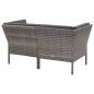 6-tlg. Garten-Lounge-Set mit Auflagen Poly Rattan Grau 6-tlg. Garten-Lounge-Set mit Auflagen Poly Rattan Grau