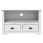 vidaXL TV-Schrank mit 2 Schubladen Weiß 91x43x56 cm Massivholz Kiefer vidaXL TV-Schrank mit 2 Schubladen Weiß 91x43x56 cm Massivholz Kiefer