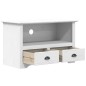 vidaXL TV-Schrank mit 2 Schubladen Weiß 91x43x56 cm Massivholz Kiefer vidaXL TV-Schrank mit 2 Schubladen Weiß 91x43x56 cm Massivholz Kiefer