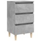 vidaXL Nachttische mit Massivholz-Beinen 2 Stk. Betongrau 40x35x69 cm
