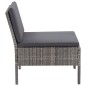 6-tlg. Garten-Lounge-Set mit Auflagen Poly Rattan Grau 6-tlg. Garten-Lounge-Set mit Auflagen Poly Rattan Grau