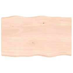 vidaXL Tischplatte 100x60x4 cm Massivholz Eiche Unbehandelt Baumkante