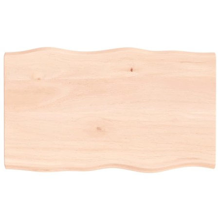 vidaXL Tischplatte 100x60x4 cm Massivholz Eiche Unbehandelt Baumkante