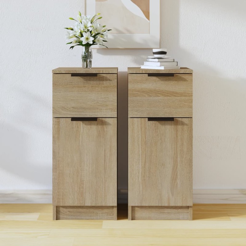 vidaXL Sideboards 2 Stk. Sonoma-Eiche 30x30x70 cm Holzwerkstoff vidaXL Sideboards 2 Stk. Sonoma-Eiche 30x30x70 cm Holzwerkstoff