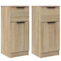 vidaXL Sideboards 2 Stk. Sonoma-Eiche 30x30x70 cm Holzwerkstoff