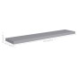 vidaXL Schwebende Wandregale 2 Stk. Grau 120x23,5x3,8 cm MDF vidaXL Schwebende Wandregale 2 Stk. Grau 120x23,5x3,8 cm MDF