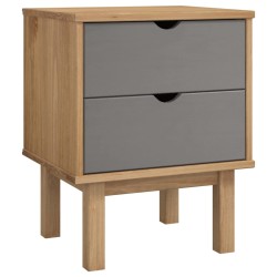 vidaXL Nachttisch OTTA Braun&Grau 46x39,5x57 cm Massivholz Kiefer