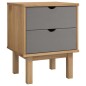 vidaXL Nachttisch OTTA Braun&Grau 46x39,5x57 cm Massivholz Kiefer vidaXL Nachttisch OTTA Braun&Grau 46x39,5x57 cm Massivholz Kiefer