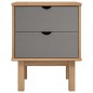 vidaXL Nachttisch OTTA Braun&Grau 46x39,5x57 cm Massivholz Kiefer vidaXL Nachttisch OTTA Braun&Grau 46x39,5x57 cm Massivholz Kiefer