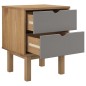 vidaXL Nachttisch OTTA Braun&Grau 46x39,5x57 cm Massivholz Kiefer vidaXL Nachttisch OTTA Braun&Grau 46x39,5x57 cm Massivholz Kiefer