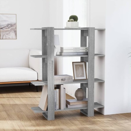 vidaXL Bücherregal/Raumteiler Grau Sonoma 100×30×123,5 cm
