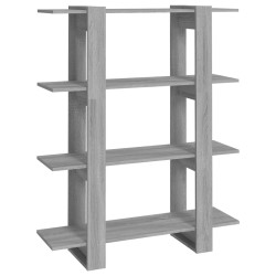 vidaXL Bücherregal/Raumteiler Grau Sonoma 100×30×123,5 cm