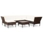 8-tlg. Garten-Lounge-Set mit Auflagen Poly Rattan Braun 8-tlg. Garten-Lounge-Set mit Auflagen Poly Rattan Braun