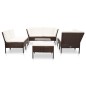 8-tlg. Garten-Lounge-Set mit Auflagen Poly Rattan Braun 8-tlg. Garten-Lounge-Set mit Auflagen Poly Rattan Braun