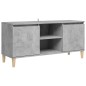vidaXL TV-Schrank mit Massivholz-Beinen Betongrau 103,5x35x50 cm vidaXL TV-Schrank mit Massivholz-Beinen Betongrau 103,5x35x50 cm