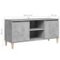 vidaXL TV-Schrank mit Massivholz-Beinen Betongrau 103,5x35x50 cm vidaXL TV-Schrank mit Massivholz-Beinen Betongrau 103,5x35x50 cm