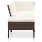 8-tlg. Garten-Lounge-Set mit Auflagen Poly Rattan Braun 8-tlg. Garten-Lounge-Set mit Auflagen Poly Rattan Braun