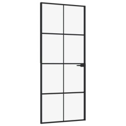 vidaXL Innentür Schwarz 83x201,5 cm Hartglas & Aluminium Schlank