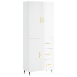 vidaXL Highboard Hochglanz-Weiß 69,5x34x180 cm Holzwerkstoff