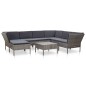 vidaXL 8-tlg. Garten-Lounge-Set mit Auflagen Poly Rattan Grau vidaXL 8-tlg. Garten-Lounge-Set mit Auflagen Poly Rattan Grau
