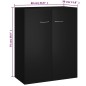 vidaXL Sideboard Schwarz 60x30x75 cm Holzwerkstoff vidaXL Sideboard Schwarz 60x30x75 cm Holzwerkstoff