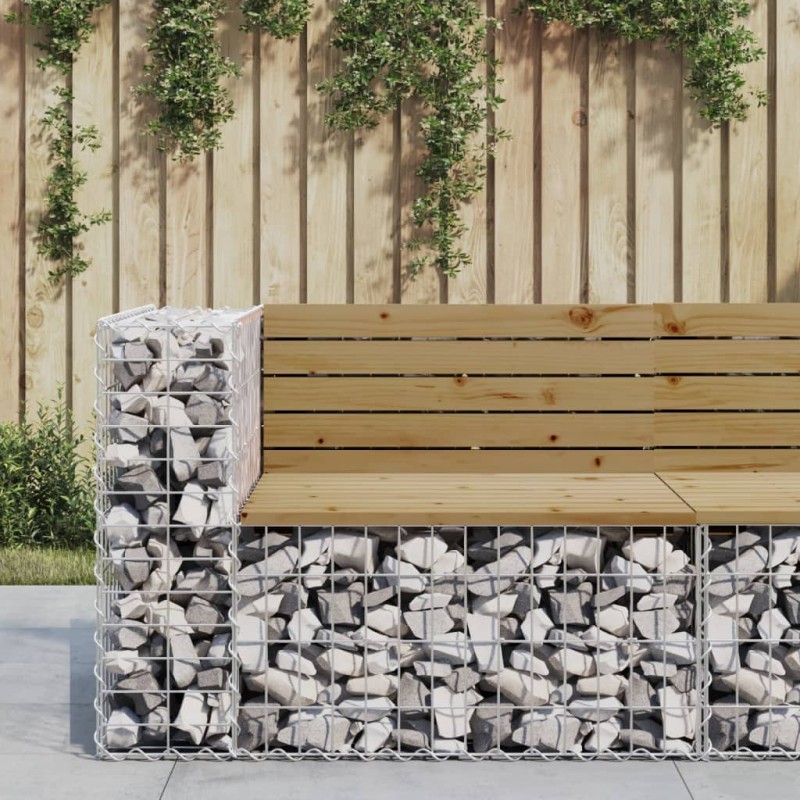 vidaXL Gartenbank aus Gabionen 92x71x65,5 cm Kiefernholz Imprägniert vidaXL Gartenbank aus Gabionen 92x71x65,5 cm Kiefernholz Imprägniert