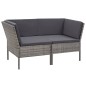vidaXL 8-tlg. Garten-Lounge-Set mit Auflagen Poly Rattan Grau vidaXL 8-tlg. Garten-Lounge-Set mit Auflagen Poly Rattan Grau