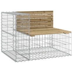 vidaXL Gartenbank aus Gabionen 92x71x65,5 cm Kiefernholz Imprägniert