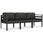 vidaXL 3-tlg. Garten-Lounge-Set mit Kissen Aluminium Anthrazit vidaXL 3-tlg. Garten-Lounge-Set mit Kissen Aluminium Anthrazit