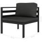 vidaXL 3-tlg. Garten-Lounge-Set mit Kissen Aluminium Anthrazit vidaXL 3-tlg. Garten-Lounge-Set mit Kissen Aluminium Anthrazit