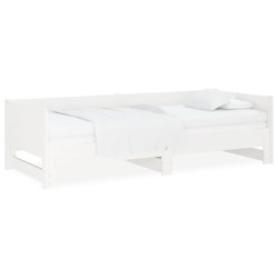 vidaXL Ausziehbares Tagesbett Weiß Massivholz Kiefer 2x(90x190) cm