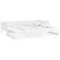 vidaXL Ausziehbares Tagesbett Weiß Massivholz Kiefer 2x(90x190) cm vidaXL Ausziehbares Tagesbett Weiß Massivholz Kiefer 2x(90x190) cm
