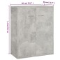 vidaXL Sideboard Betongrau 60x30x75 cm Holzwerkstoff vidaXL Sideboard Betongrau 60x30x75 cm Holzwerkstoff