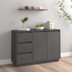 vidaXL Sideboard Grau 111x34x75 cm Massivholz Kiefer