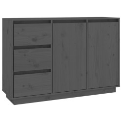 vidaXL Sideboard Grau 111x34x75 cm Massivholz Kiefer