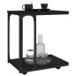 vidaXL Beistelltisch mit Rollen Schwarz 50x35x55,5 cm Holzwerkstoff vidaXL Beistelltisch mit Rollen Schwarz 50x35x55,5 cm Holzwerkstoff